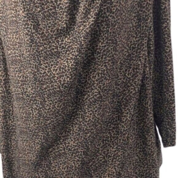 Michael Kors Brown Animal Print Business Casual Everyday Blouse 1X - Picture 4 of 6
